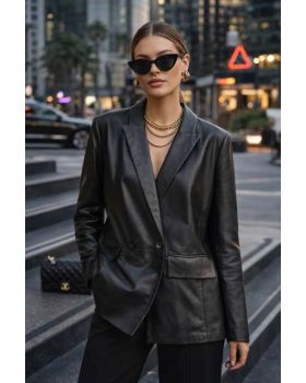 Dámske kožené sako BLAZER GUESS black