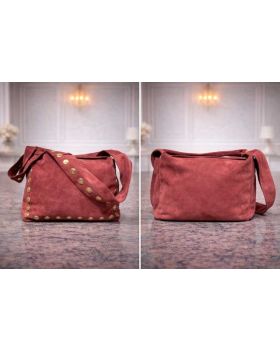 Dámska kožená kabelka bordo 5