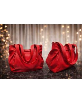 Dámska kožená kabelka red 5