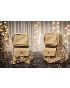 Dámska kožená kabelka taupe 8