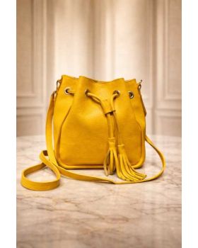 Dámska kožená kabelka yellow