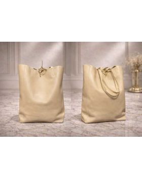 Dámska kožená kabelka tote bag beige1