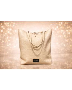 Dámska kožená kabelka Tote bag beige