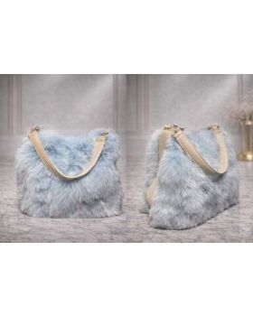 dámska kožušinová kabelka Líška blue