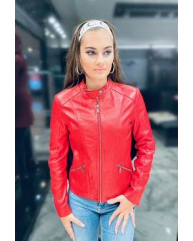 Dámska kožená bunda 5008 red