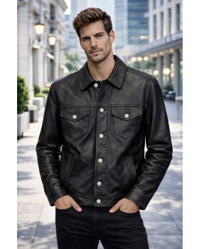 Pánska kožená bunda HECTOR black