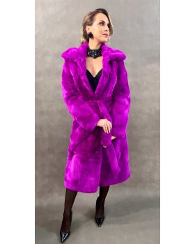 Dámsky kožuch zajac-rex 258022 fuchsia