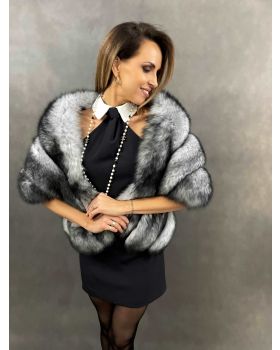 Kožušinová štóla 2314FF FOX black/white